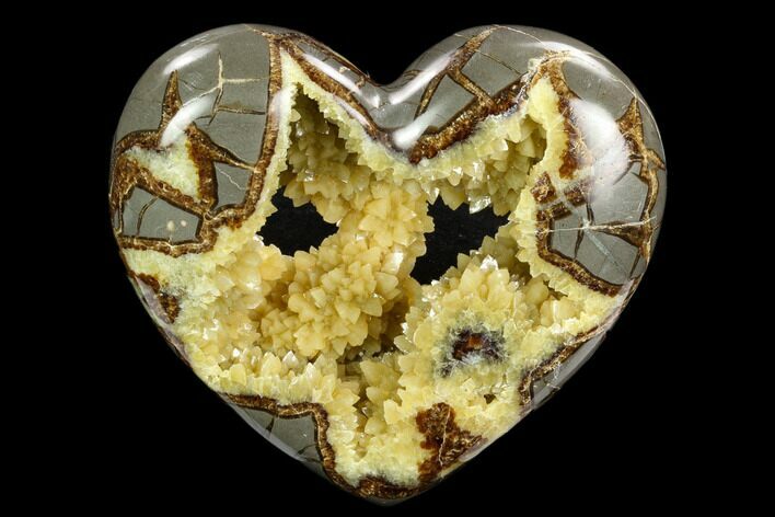 Polished Utah Septarian Heart - Beautiful Crystals #123853
